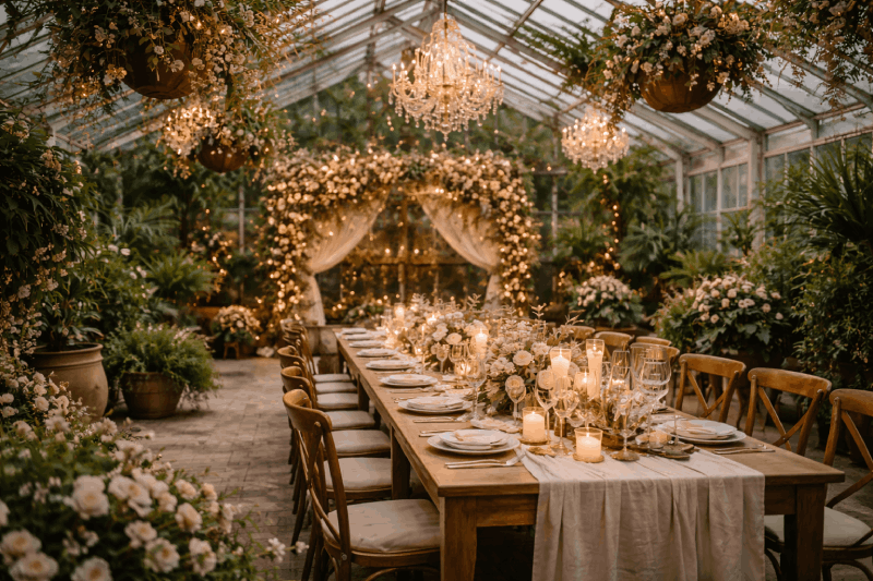 Botanical light wedding venue inspiration